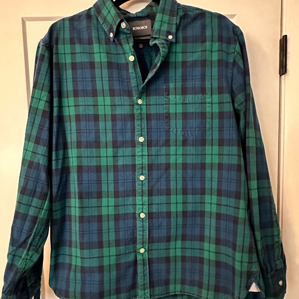 Bonobos Plaid Oxford Shirt - L
